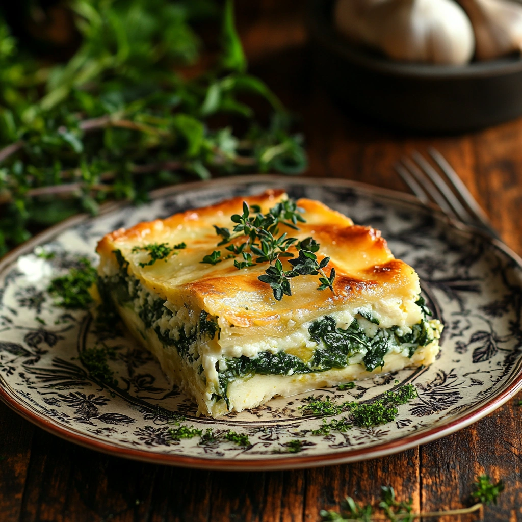 Запіканка з сиром та шпинатом